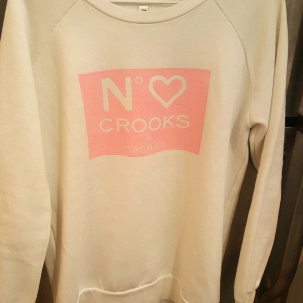 White and pink CROOKS Chanel sweater